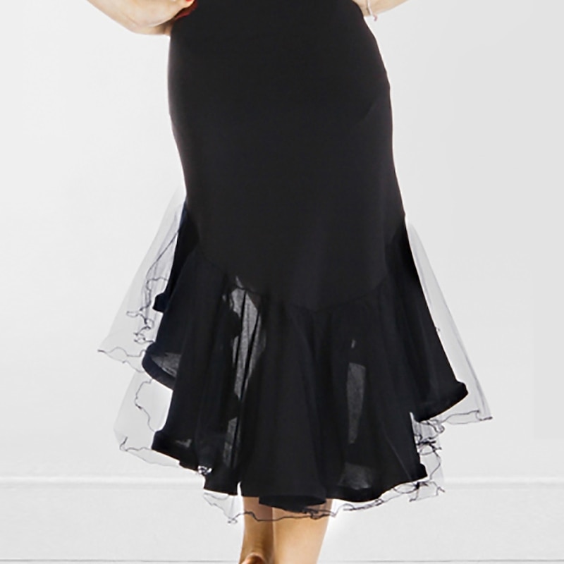 Latin Dance Skirts Ruffles Women's Performance Natural Spandex Ice Silk Only Skirt3