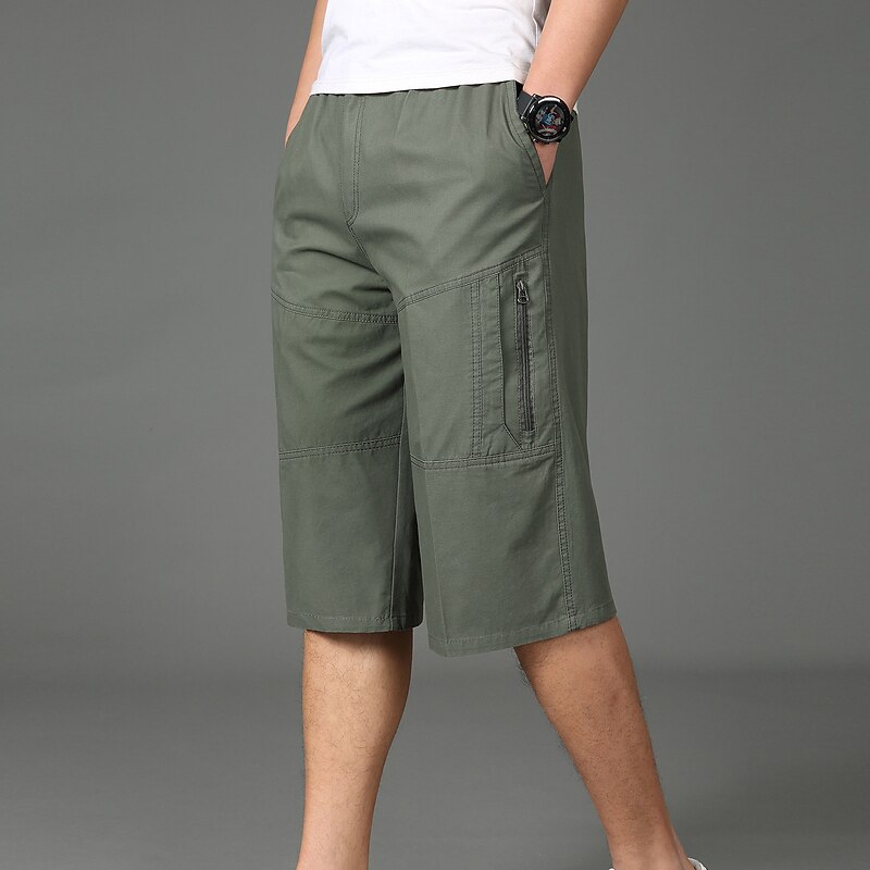 Men's Cargo Shorts Hiking Shorts Summer Outdoor Loose Fit Ripstop Skin Friendly Quick Dry Zipper Pocket Capri Pants Bottoms Below Knee Black Army Green Cotton Work Hunting Fishing XL XXL XXXL 4XL 5XL2