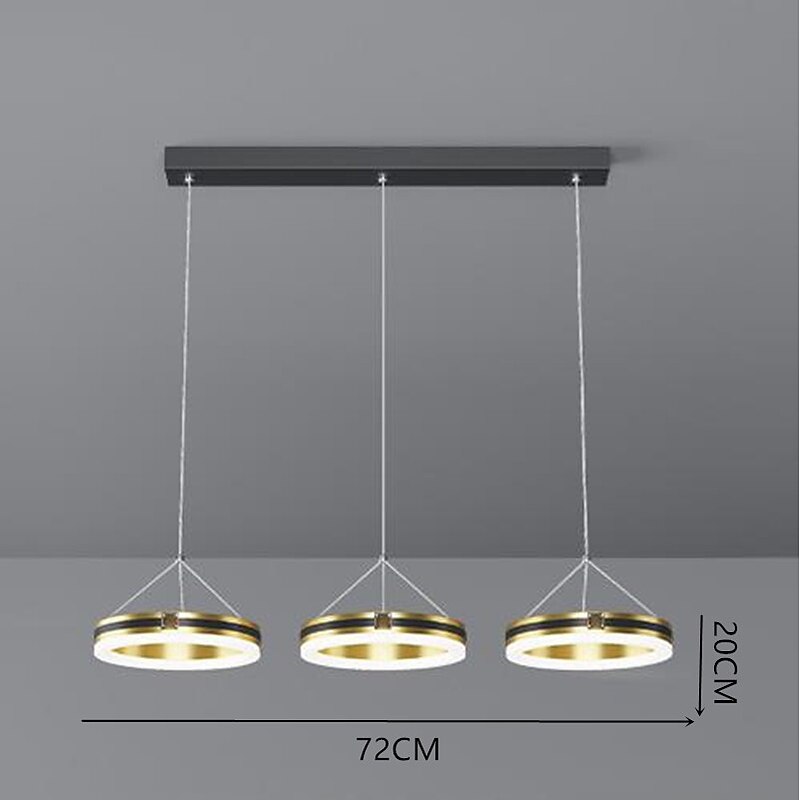 LED Pendant Light Three Head Dining Room Lamp LED Light Luxury Fashion Long Table Chandelier Simple Modern Bar Club Lamp Dining Room Kitchen 72cm2