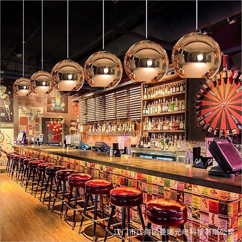 LED Pendant Light Rose Gold Globe Design Kitchen Island Light 15cm 20cm 25cm Single Desgin Metal Electroplated Modern Dining Room Living Room 110-120V 220-240V4