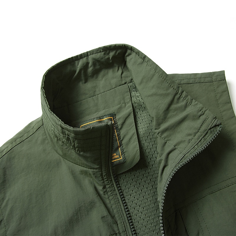 Men's Fishing Vest Military Tactical Vest Hiking Vest Sleeveless Vest / Gilet Jacket Top Outdoor Breathable Quick Dry Lightweight Multi Pockets Summer Spandex Polyester Black Green Grey Fishing4