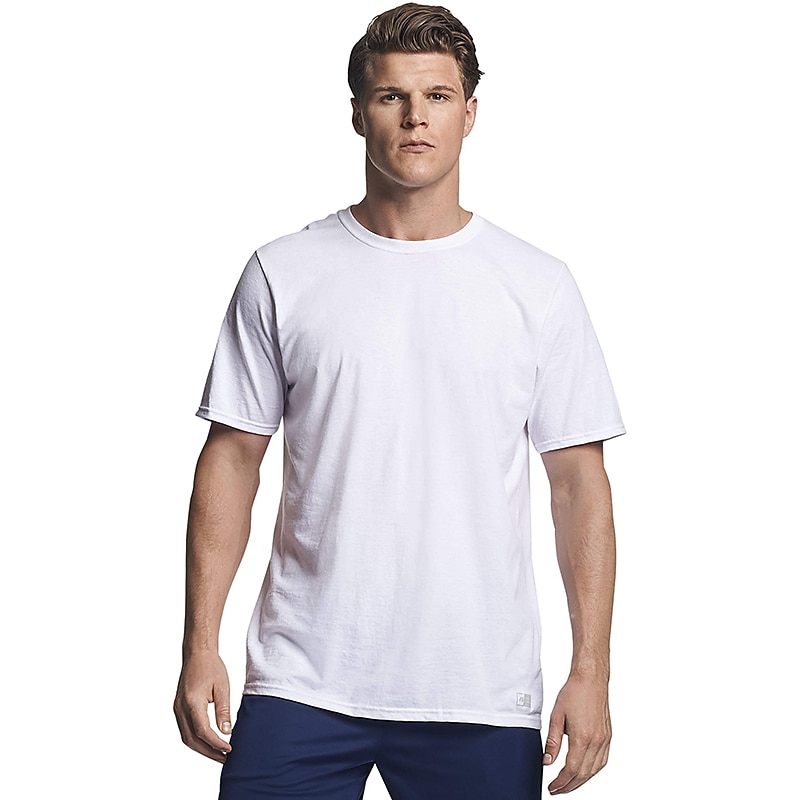 Men's T Shirt Moisture Wicking Shirts Short Sleeve Round Neck All Seasons Plain Basic Casual Royal blue 1 Black White Top Tee for Men3