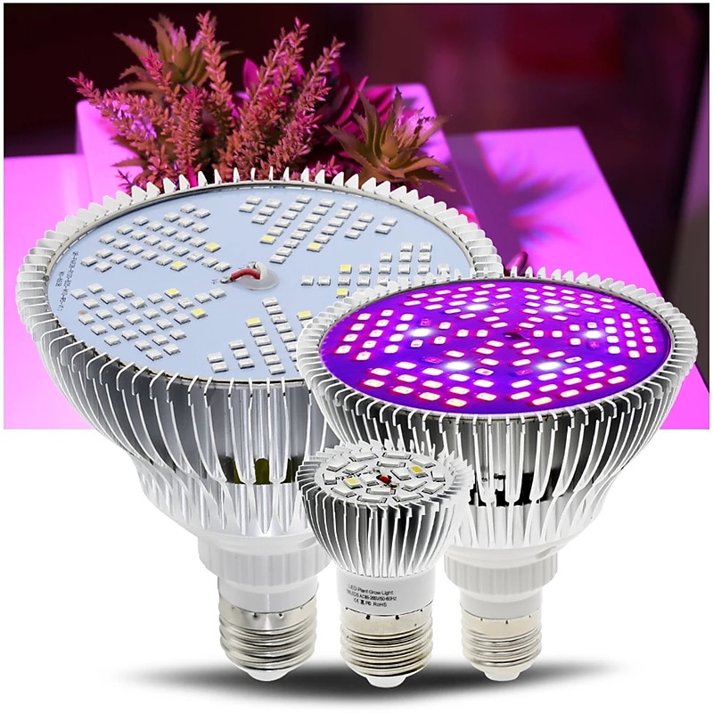 LED Plant Grow Light Lamp Bulb Full Spectrum E27 Phytolamp Full Range ffor Indoor Plants Greenhouse Vegetables Succulent Hydroponics Organic Seedlings 1pc2