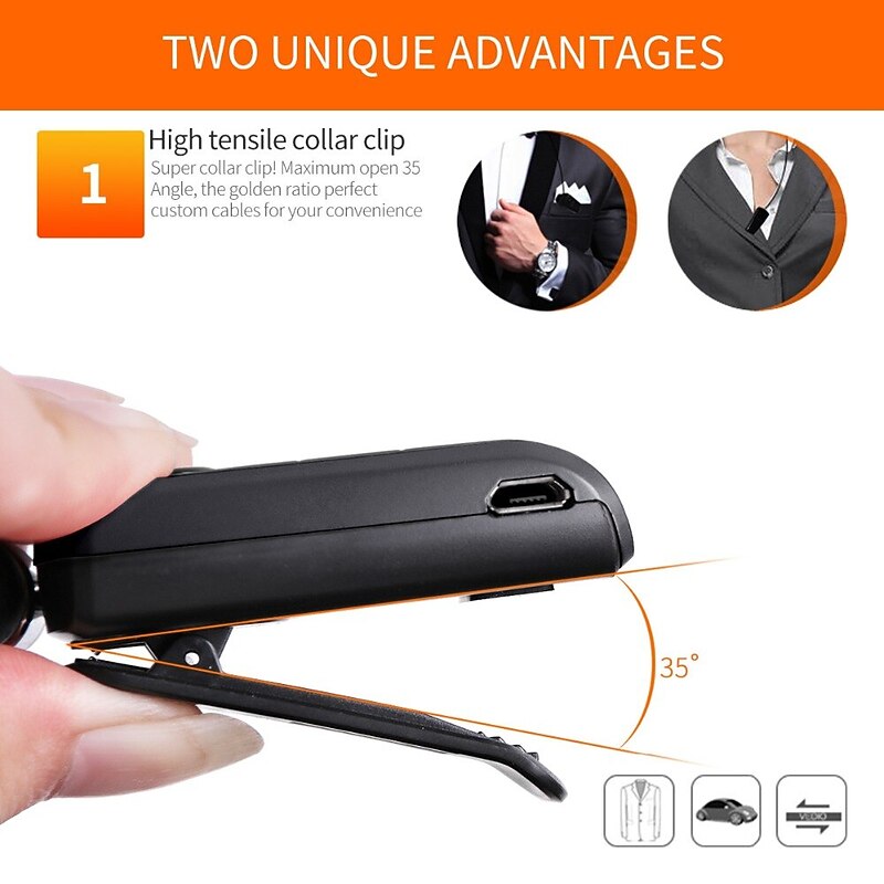 Fineblue F910 Collar Clip Bluetooth Headset Bluetooth5.0 Ergonomic Design Stereo Long Battery Life for Apple Samsung Huawei Xiaomi MI  Mobile Phone Christmas Gift2