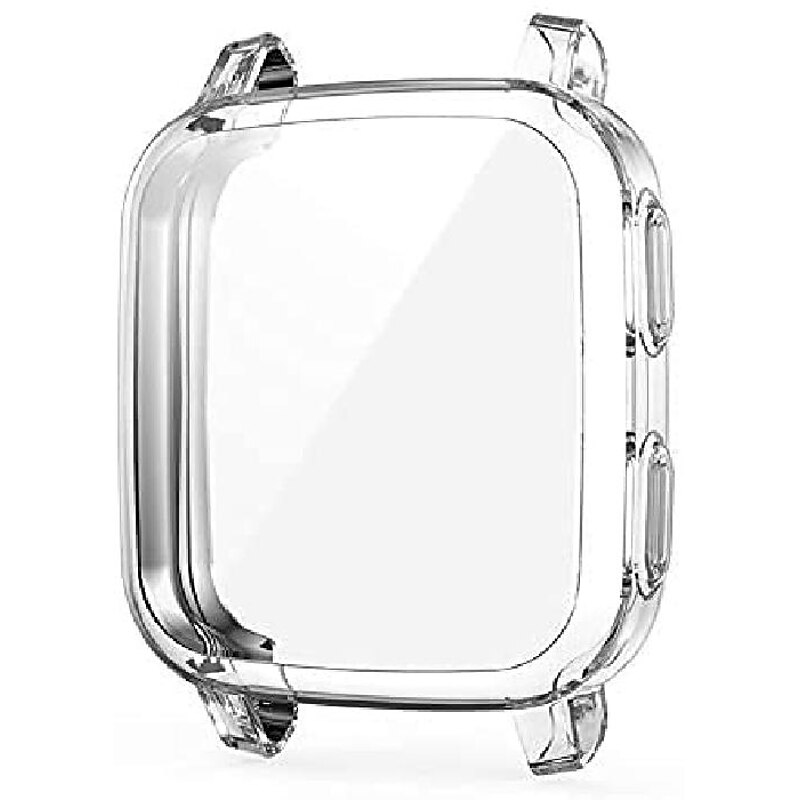 suoman 3-pack for garmin venu sq case, full coverage protective tpu bumper cover screen protector case for venu sq music/venu sq smartwatch - black+silver+clear4