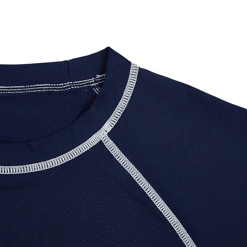 Men's Rash Guard UV Sun Protection Breathable Quick Dry Short Sleeve Sun Shirt Swim Shirt Swimming Surfing Beach Water Sports Solid Colored Summer / Stretchy / Lightweight2