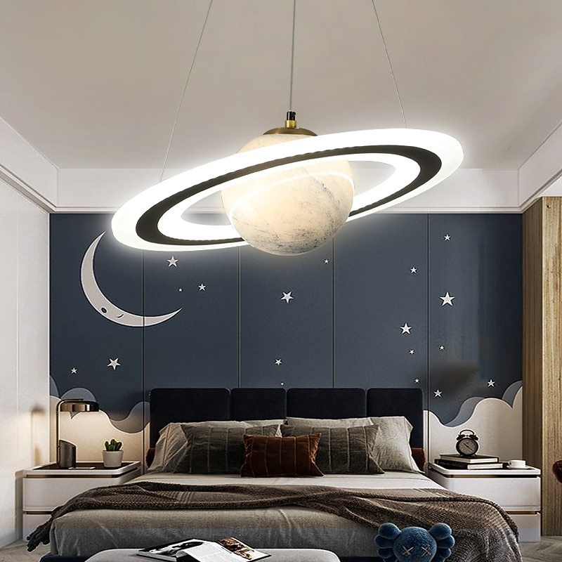 LED Pendant Light Planet Design 45 cm Lantern Desgin Bedroom Light Metal Painted Finishes Modern 220-240V 110-120V