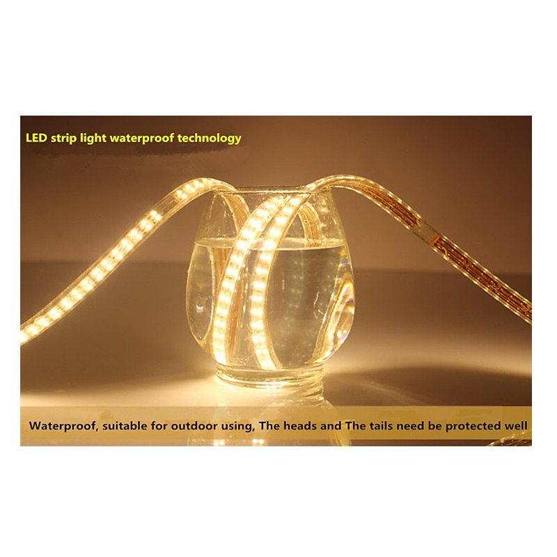 LED Strip Flexible Light SMD 5050 AC220V 110V 60LEDs Waterproof LED Tape LED Light With Power Plug 5m 10m 1m4