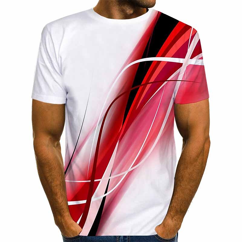 Men's Graphic Shirt T Shirt Short Sleeve T shirt 3D Print Round Neck Shirt Streetwear Daily Going out Yellow Red Blue Clothing Apparel Normal S M L XL XXL 3XL 4XL3