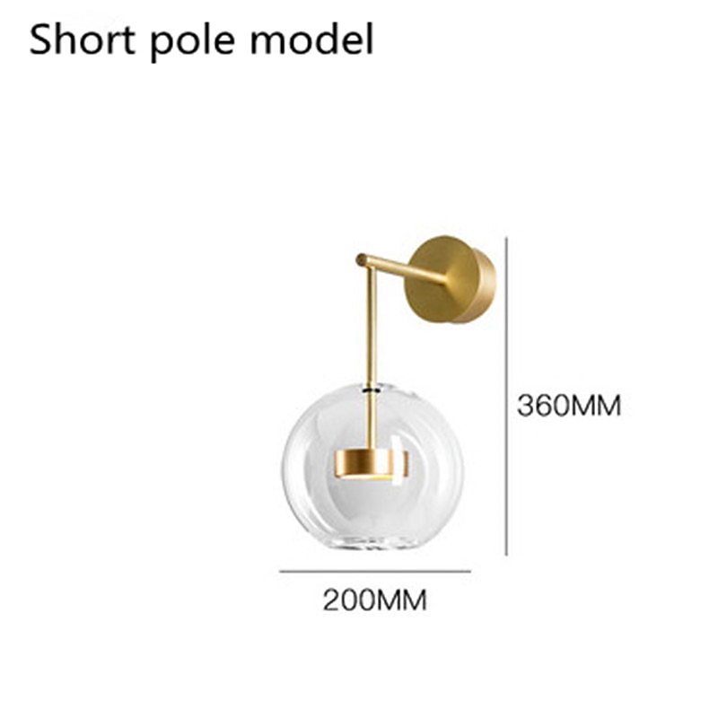 LED Wall Lamp Bedside Light Nordic Bubble Model Room Hotel Bedroom Glass Ball Wall Lamp Bedroom Bedside Wall Lamp2