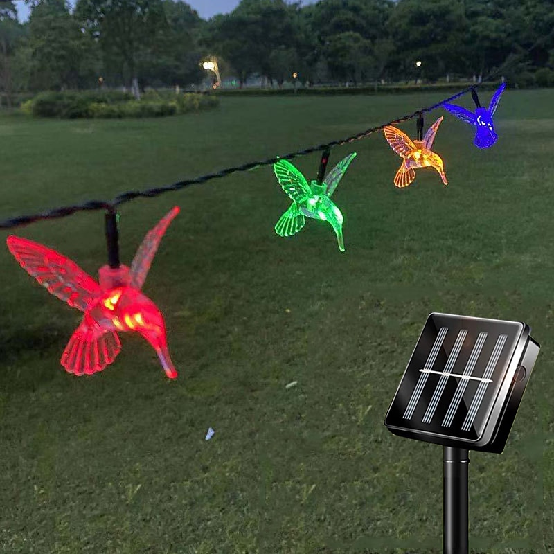 Solar Outdoor Lights IP65 Waterproof Hummingbird String Lights 5M 20LEDs 3.5M 10LEDs Fairy String Lights Garden Wedding Holiday Outdoor Decoration