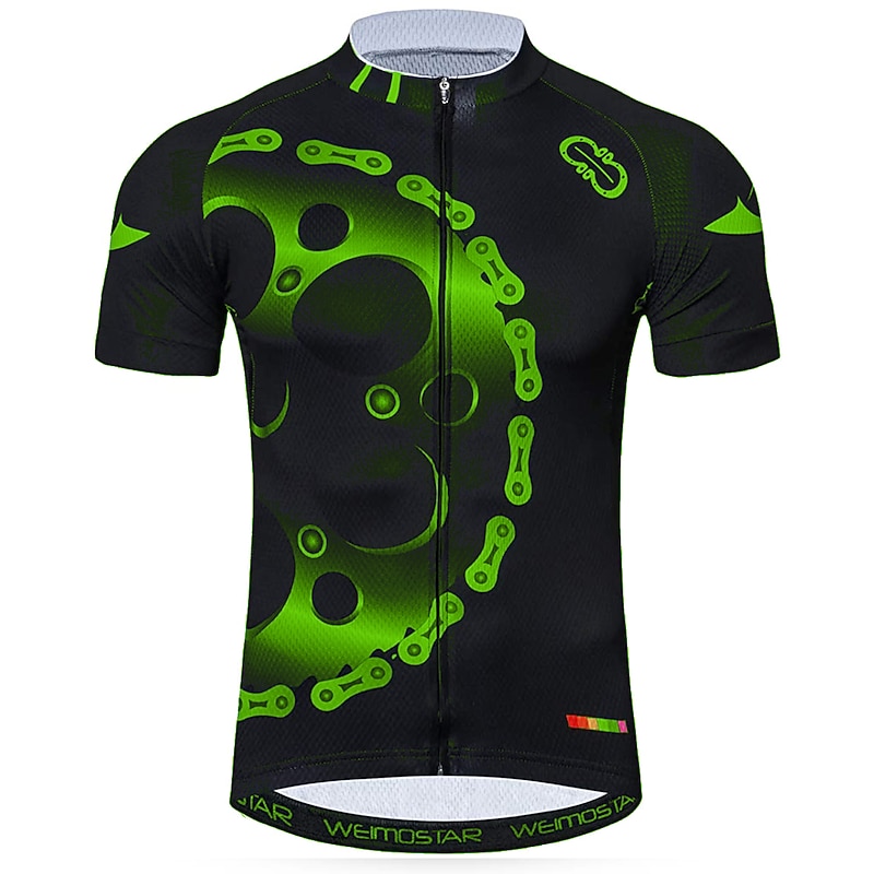 Men's Cycling Jersey Graphic Geometric Patterned Short Sleeve Bike Jersey with 3 Rear Pockets Mountain Bike MTB Road Bike Cycling Quick Dry Soft Back Pocket Comfortable Sports Black Blue Orange4