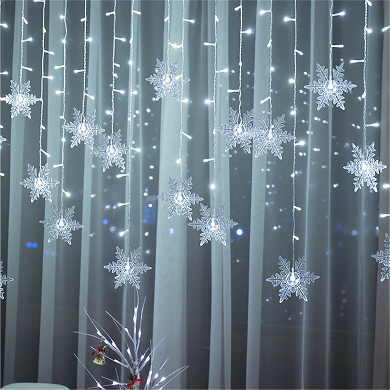 LED String Light 3.5m 24 Droop 96 LEDs String Lights Window lights Stars and Snowflakes Fairy Lights  Halloween Christmas Creative Party Decorative 220-240 V 110-120 V 1 set