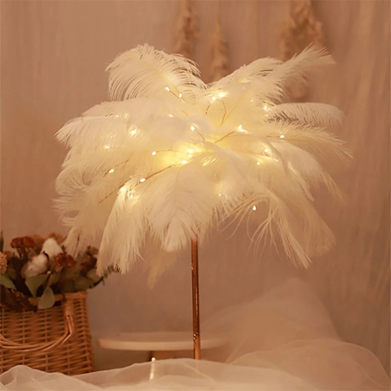 Table Lamp Decorative AAA Batteries Powered For Girls Room / Kids Room Acrylic Blushing Pink / White2