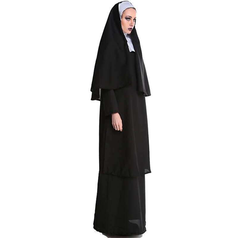 Nun Halloween Cosplay Costume Party Costume Masquerade Outfits Adults' Women's Masquerade Mardi Gras Performance Party Halloween Easy Halloween Costumes Dress Up2