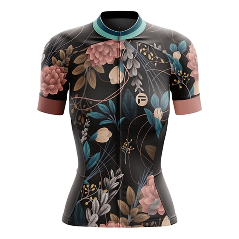 Women's Cycling Jersey Graphic Floral Botanical Funny Short Sleeve Bike Jersey Top with 3 Rear Pockets Mountain Bike MTB Road Bike Cycling Fast Dry Soft Back Pocket Comfortable Sports Black Yellow3