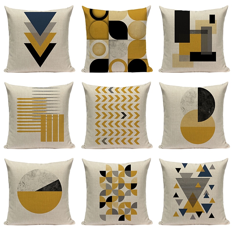 Geometry Double Side Cushion Cover 1PC Soft Throw Pillow Cover Cushion Case Pillowcase for Sofa Bedroom Livingroom Superior Quality Machine Washable  Outdoor Cushion for Sofa Couch Bed Chair