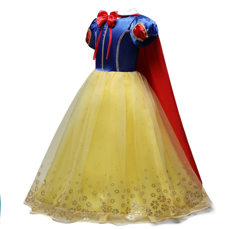 Snow White Fairytale Princess Dress Party Costume Flower Girl Dress Girls' Movie Cosplay Vacation Costume Party RedYellow Dress Christmas Children's Day New Year Polyester World Book Day Costumes2