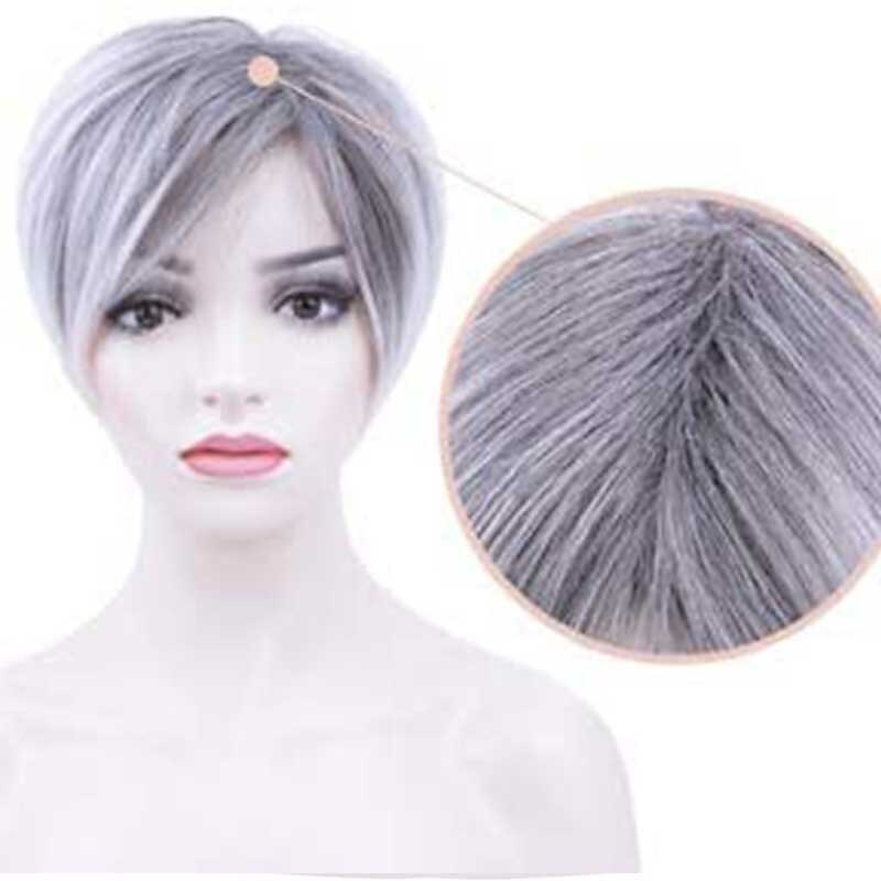 Short Cut Wig Blonde Straight Pixie Cut Heat Resistant Wig Short Boy Cut Hair Wigs With Bangs4