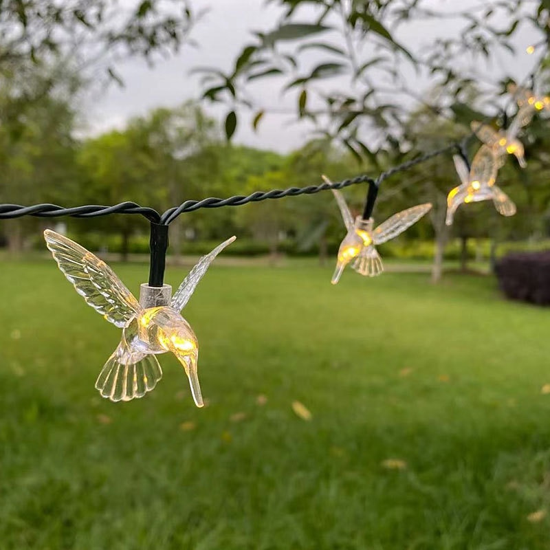 Solar Outdoor Lights IP65 Waterproof Hummingbird String Lights 5M 20LEDs 3.5M 10LEDs Fairy String Lights Garden Wedding Holiday Outdoor Decoration3