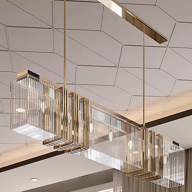 LED Pendant Light Crystal Kitchen Island Light Gold 100 cm Lantern Desgin Flush Mount Lights Metal Electroplated Modern 220-240V 110-120V3