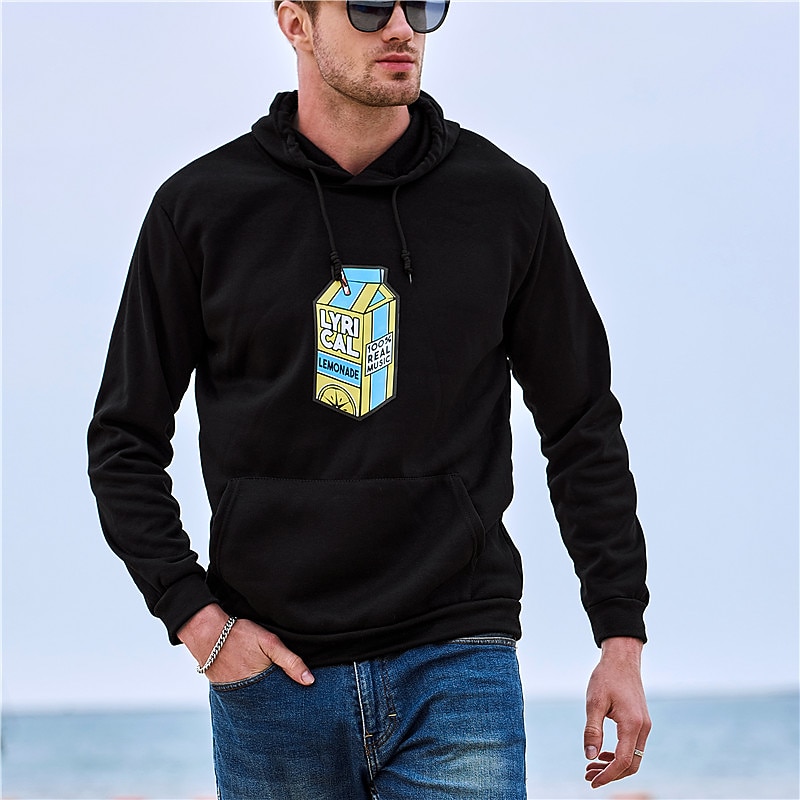 Men's Print Long Sleeve Sweatshirts  Hooded Cool Designer Winter A gray A white A black Clothing Apparel Designer Plus Size S M L XL XXL XXXL2