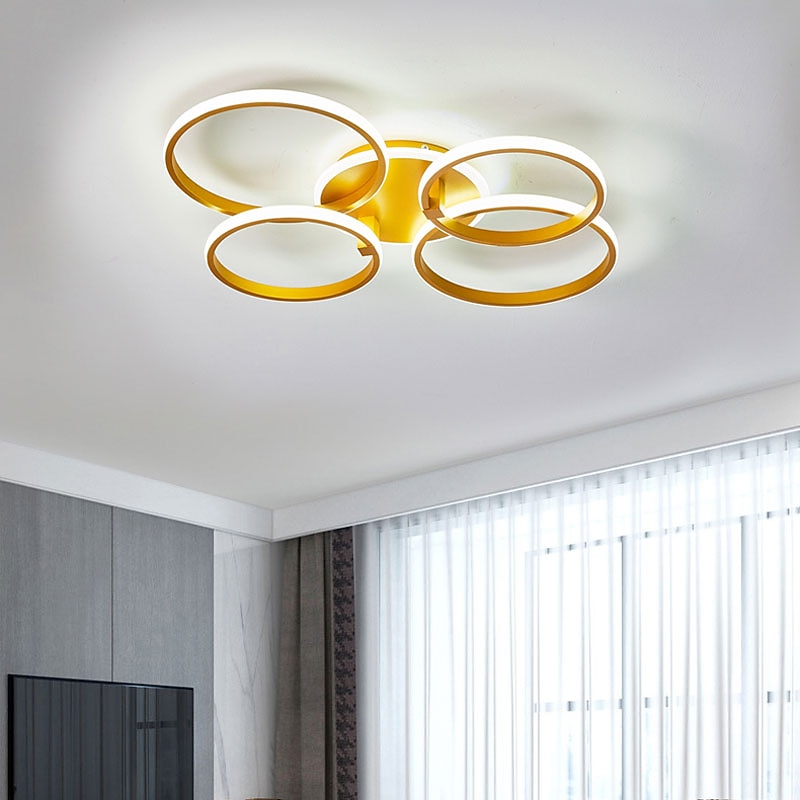 LED Ceiling Light Circle Design Modern Nordic Gold 70 cm Dimmable Flush Mount Lights Metal Layered Modern Style Stylish Painted Finishes 220-240V 110-120V4