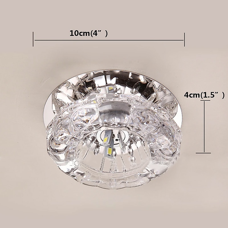 1-Light 10 cm LED Crystal Ceiling Light Unique Design Flush Mount Lights Electroplated Modern Luxury Style  Crystal Porch Light Corridor Lamp Aisle Light AC110-240V 3W3