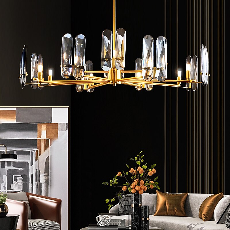 LED Pendant Light Crystal Chandelier Unique Design Copper Nordic Style 4 6 8 12 Heads 220-240V 110-120V2