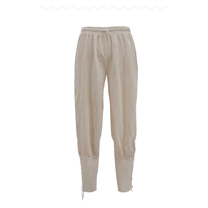 Medieval Pants Pirate Viking Crusader Solid Color Jumpsuit / Pantsuit Fancy Dress Men's Pirate Fantasy Halloween Carnival Daily Wear Adults' Pants All Seasons