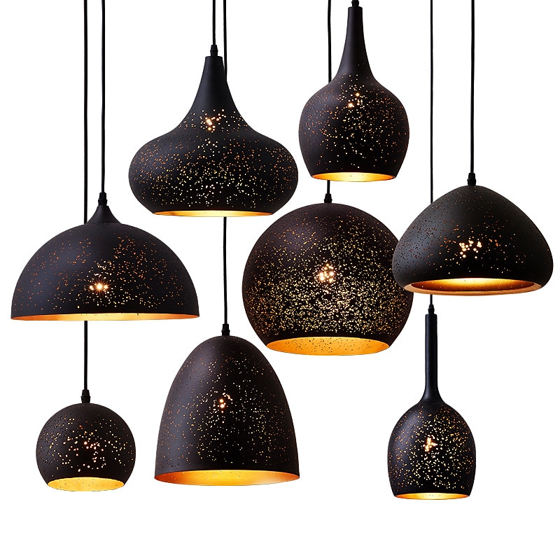 LED Pendant Light Kitchen Island Light Black Modern Single Design Metal Painted Finishes Traditional Classic Nordic Style 110-240 V2