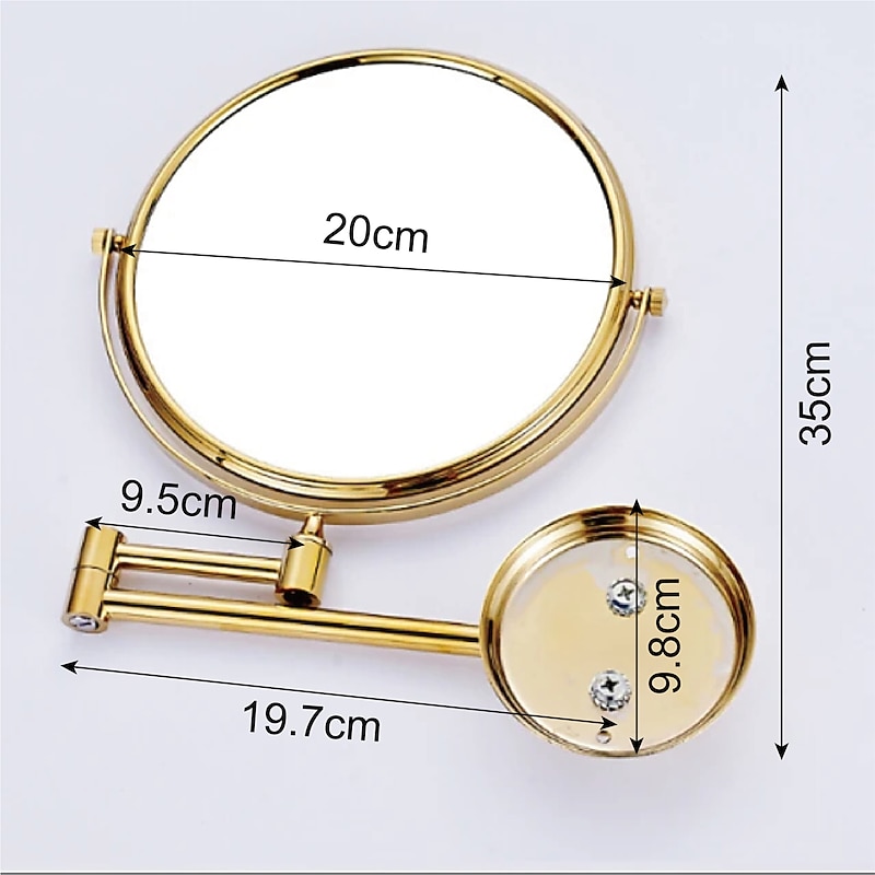 Bathroom Cosmetic Mirror Neoclassical Brass Wall Mounted Golden Shower Accessory 1 pc4