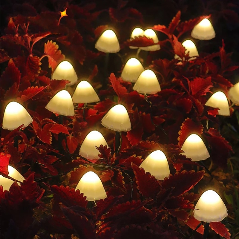 LED Solar String Light Outdoor Garden Decoration Mushroom Lights IP65 Waterproof Garland Patio Decor Outdoor Solar Lights Fairy Light4