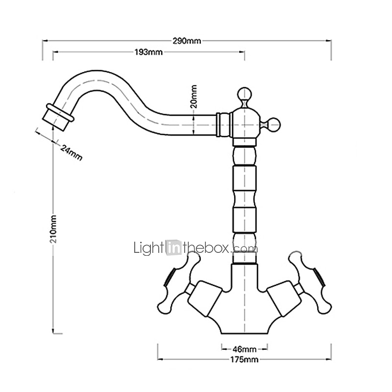Antique Copper Bathroom Sink Faucet,Centerset Two Handles One Hole Bath Taps with Hot and Cold Switch and Ceramic Valve4