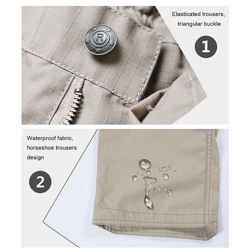 Men's Cargo Pants Hiking Pants Trousers Tactical Pants Tactical Cargo Pants Military Summer Outdoor Ripstop Windproof Quick Dry Multi Pockets Pants / Trousers Bottoms Black Green Cotton S M L XL XXL4