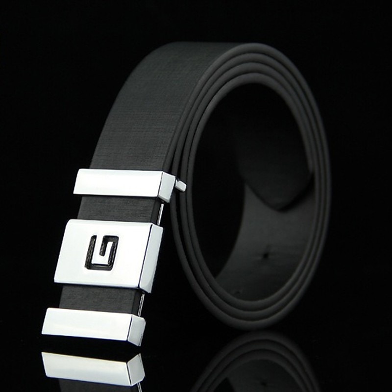 Men's Faux Leather Belt Casual Belt Black Blue Faux Leather leatherette Fashion Party Work Solid Color Office / Career Daily Wear2