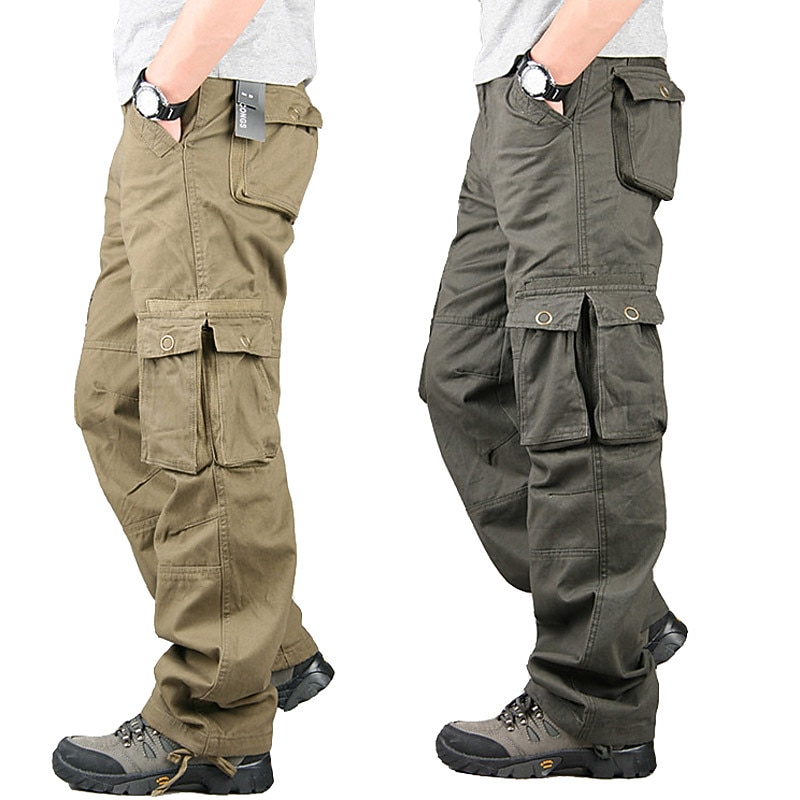 Men's Cargo Pants Hiking Pants Trousers Work Pants Track Pants Military Spring Outdoor Ripstop Quick Dry Multi Pockets Sweat wicking Bottoms 6 Pockets Black Yellow Cotton Hunting Fishing Climbing 30