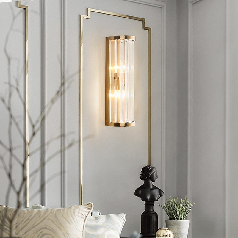 Lightinthebox LED Wall Light Crystal Mini Style Modern Nordic Gold Style Rigid LED Light Bars Living Room Bedroom Steel Wall Light 220-240V 110-120V2