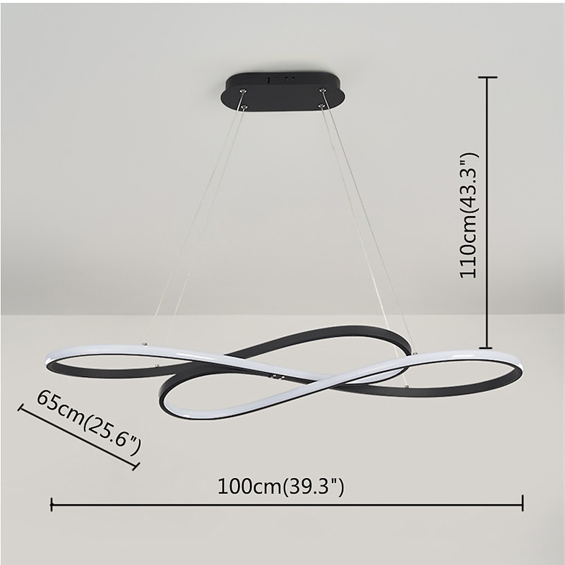 LED Pendant Light Modern Kitchen Island Light Black Gold 100cm Geometric Shapes Flush Mount Lights Aluminum Painted Finishes 110-120V 220-240V ONLY DIMMABLE WITH REMOTE CONTROL3