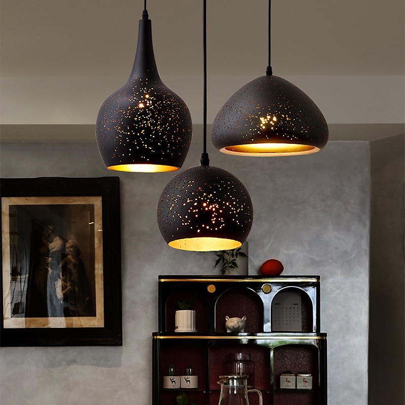 LED Pendant Light Kitchen Island Light Black Modern Single Design Metal Painted Finishes Traditional Classic Nordic Style 110-240 V