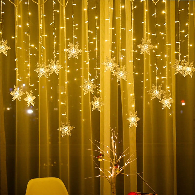 LED String Light 3.5m 24 Droop 96 LEDs String Lights Window lights Stars and Snowflakes Fairy Lights  Halloween Christmas Creative Party Decorative 220-240 V 110-120 V 1 set3