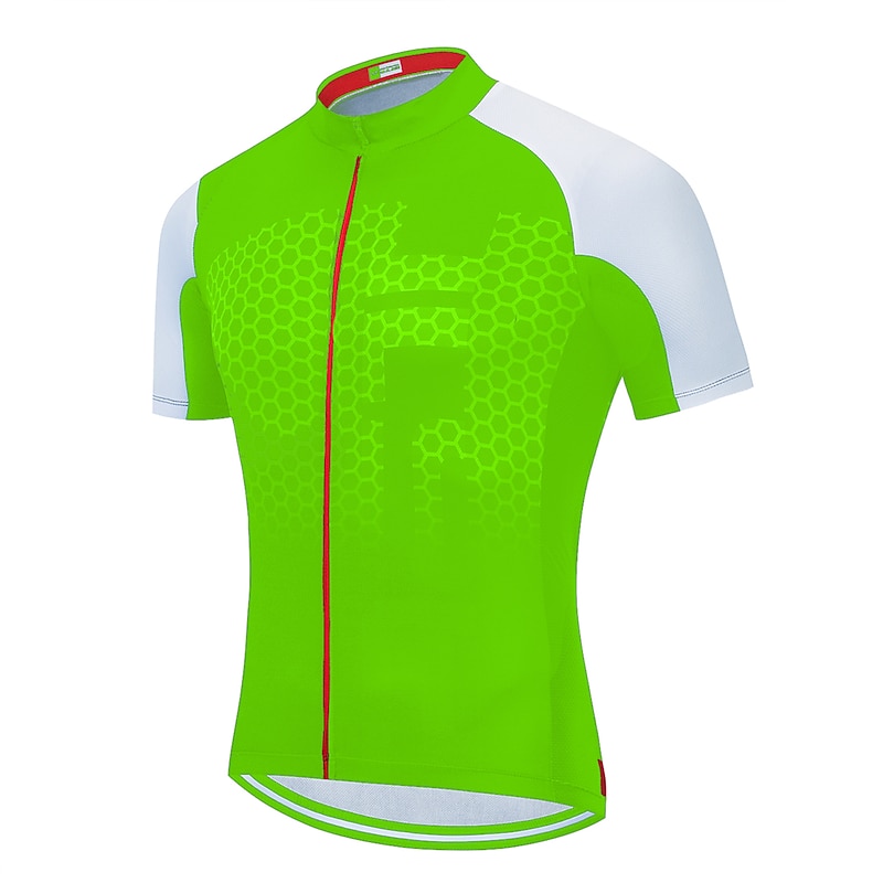 Men's Cycling Jersey Patterned Honeycomb Short Sleeve Bike Jersey Top with 3 Rear Pockets Mountain Bike MTB Road Bike Cycling Quick Dry Soft Reflective Strips Back Pocket Sports Black Blue Orange4