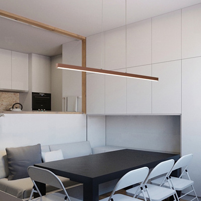 LED Linear Pendant Light Kitchen Island Light Office Light 1 Head 2 Heads Chandelier Aluminum Modern Style Stylish Painted Finishes 220-240V 110-120V3