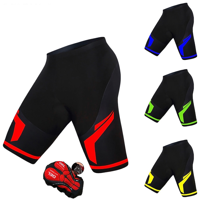 Men's Patchwork Cycling Road Shorts Cycling Shorts Bike Shorts Bike Padded Shorts / Chamois Mountain Bike MTB Road Bike Cycling Sports 3D Pad Cycling Quick Dry Moisture Wicking Yellow Red Spandex