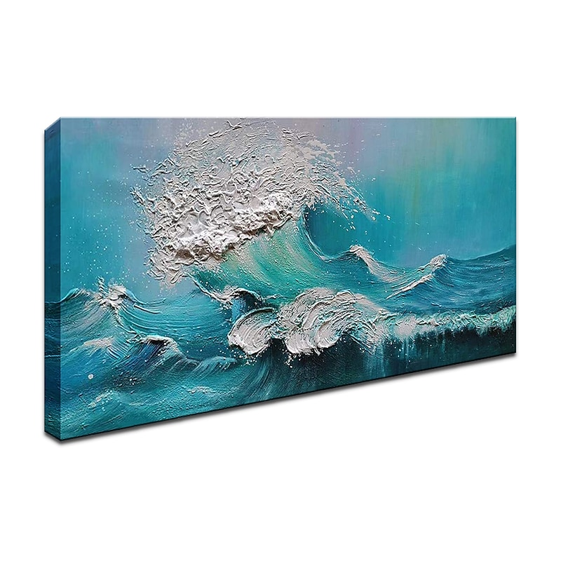 Oil Painting Handmade Hand Painted Wall Art Modern Abstract   Landscape Blue Sea Ocean Waves Home Decoration Decor Rolled Canvas No Frame Unstretched3