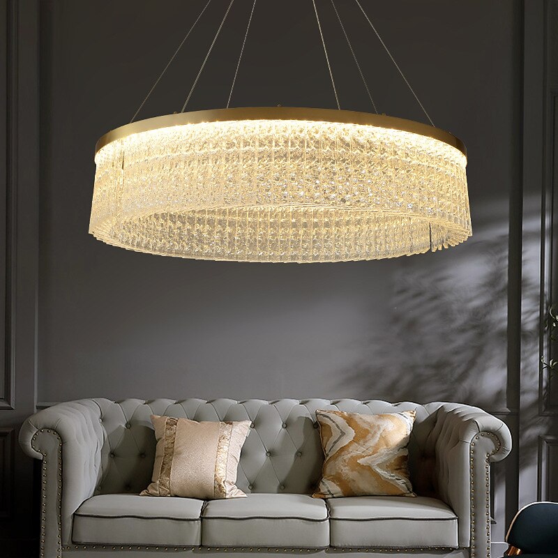 LED Pendant Light Glass Chandelier Modern Gold 50cm 60cm 80cm Stainless Steel Electroplated 220-240V 110-120V