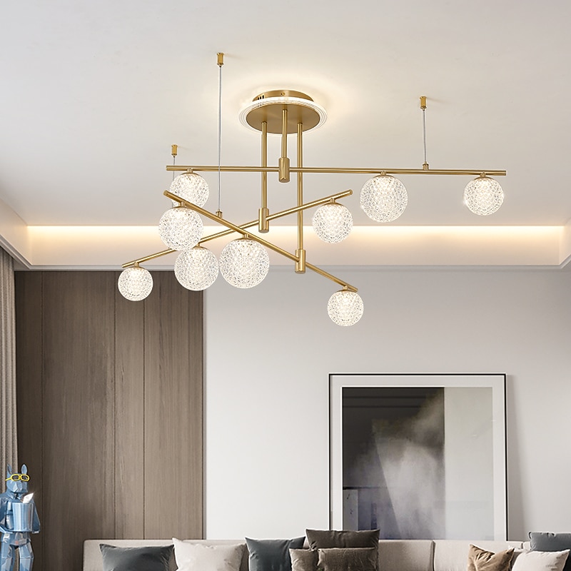 LED Ceiling Light Modern Nordic Cluster Design Chandelier Copper Modern Style Sputnik Globe Brass 9 6 Heads 84cm 105 cm 220-240V 110-120V