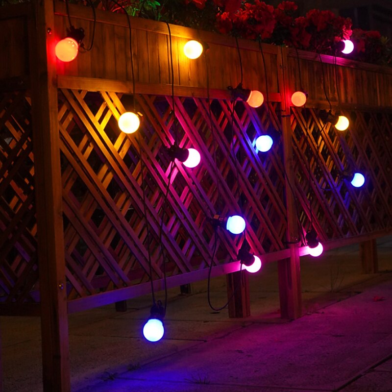 LED Bulb String Lights Outdoor 5m 10m 20m String Lights 50 100 150 LEDs 2835 SMD 1 Set Warm White Multi Color Party Decorative Holiday 100-240 V2