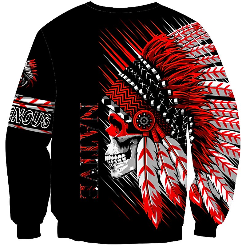 Men's Unisex Graphic Prints Human Sweatshirt Golf Pullover Sweatshirt Long Sleeve Sweatshirt Round Neck Designer Basic Big and Tall 3D Print Casual Daily Holiday Print Spring &  Fall4