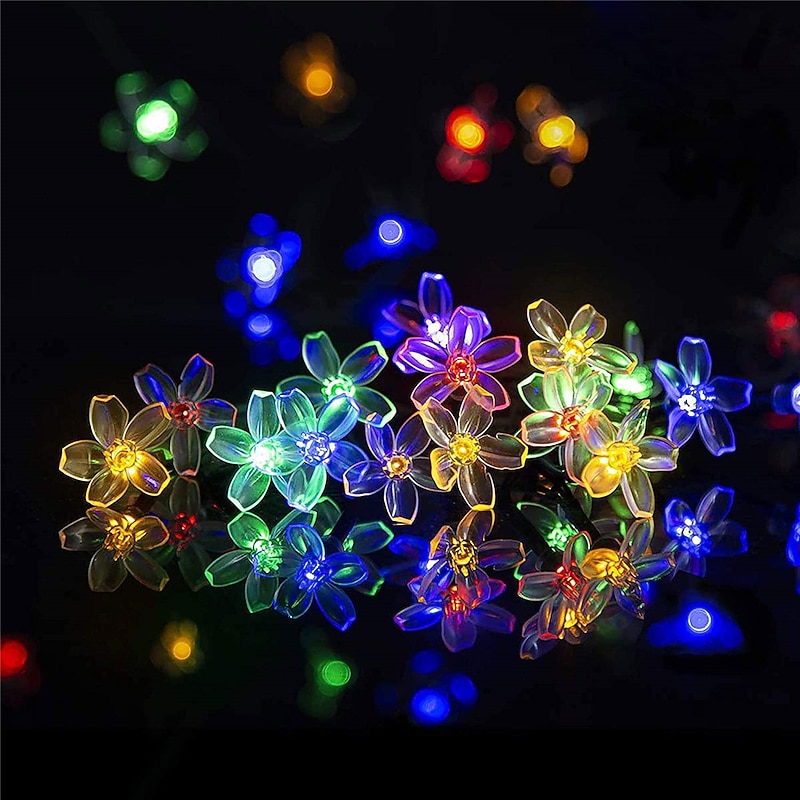 Elegant Wedding Party Reception LED Solar Outdoor String Lights - 7M-50LEDs to 12M-100LEDs, Waterproof 8 Modes for Garden, Christmas Tree, Patio, Home Decor